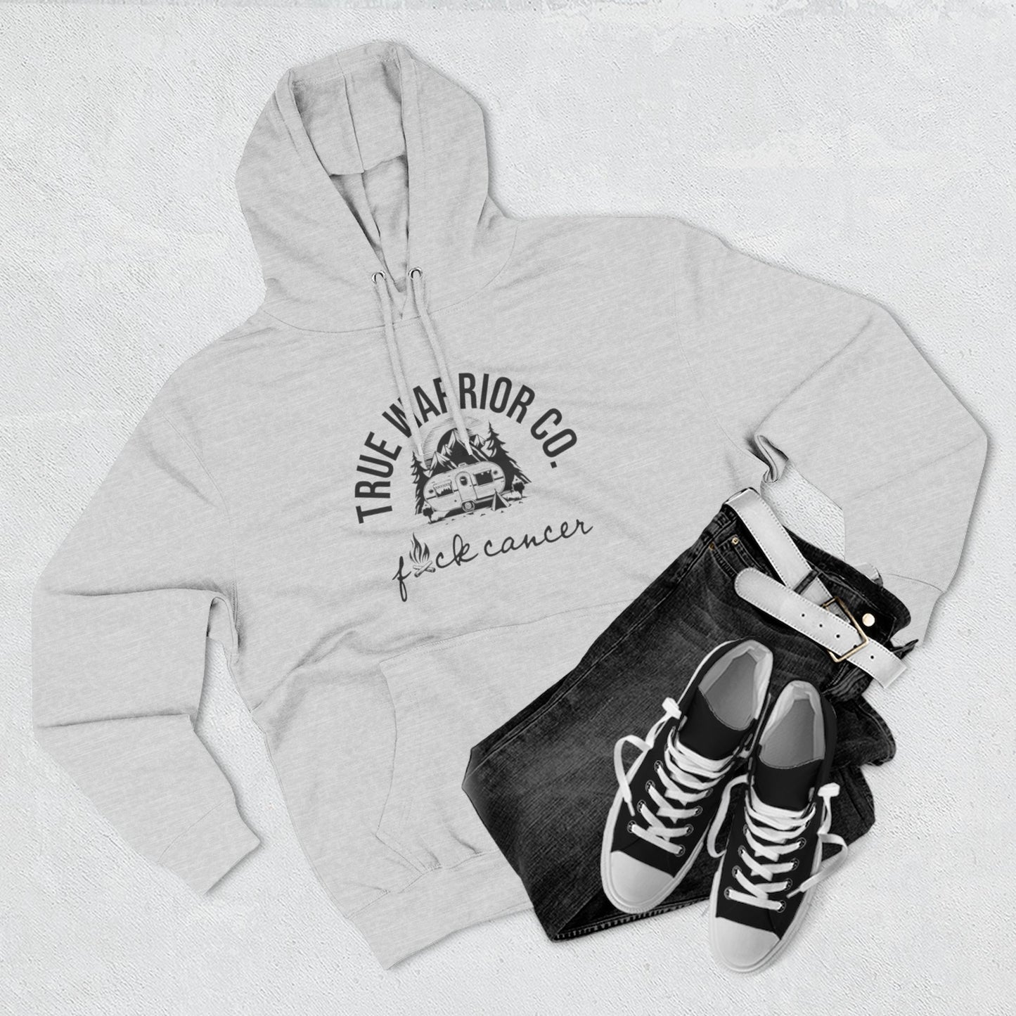 Fleece Hoodie - Fuck Cancer Unisex Camping Design