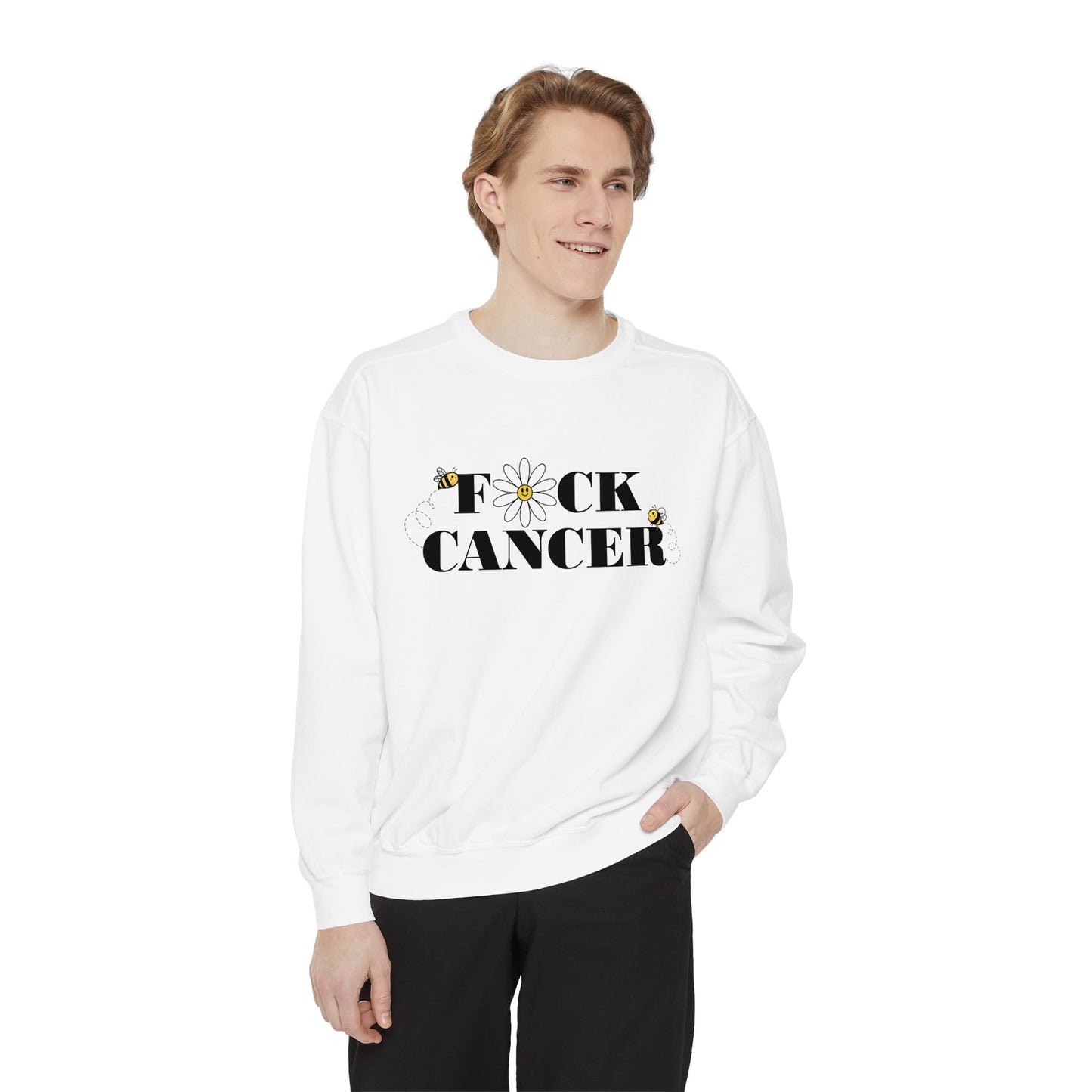 Cancer Awareness Sweatshirt - Unisex Garment-Dyed