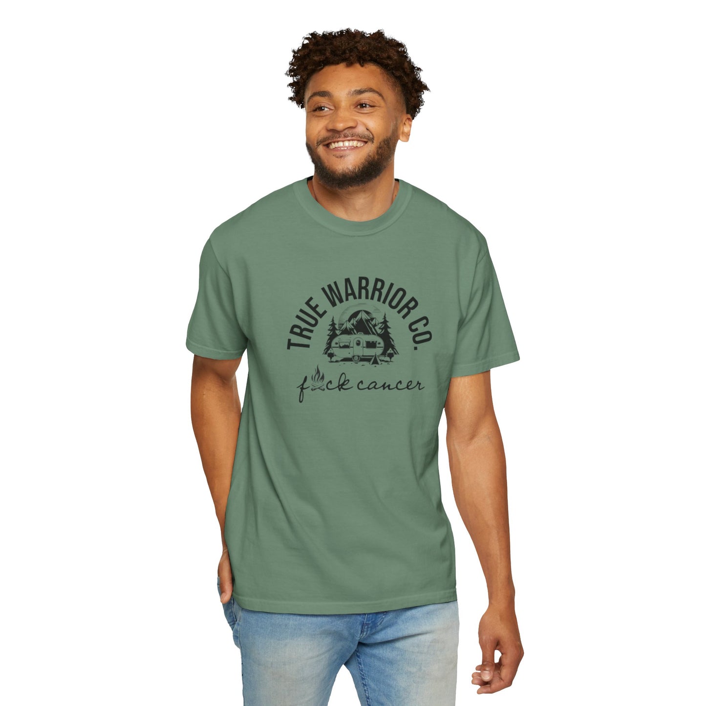 F*ck Cancer Camping Design Tee