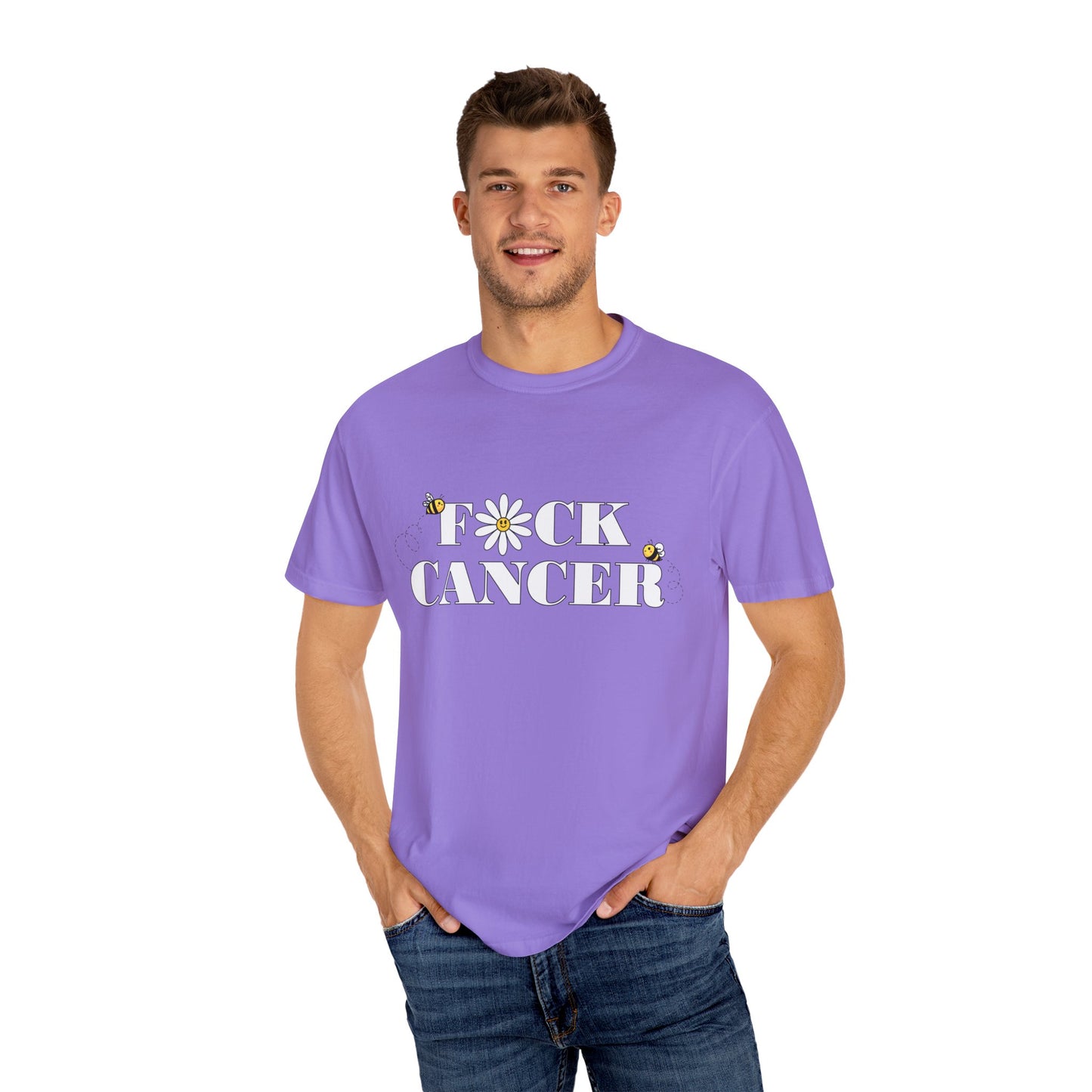 Cancer Awareness T-Shirt - Unisex Garment-Dyed Tee with 'F*ck Cancer' Design