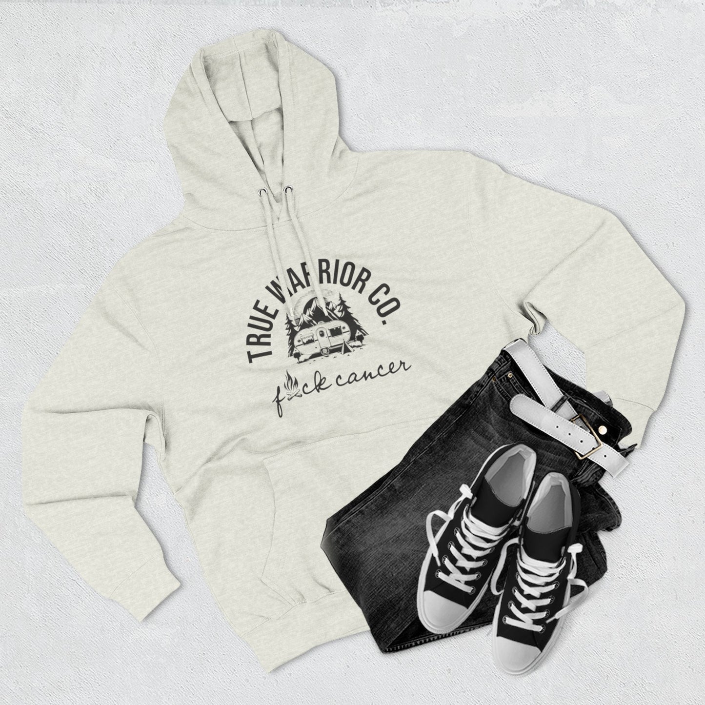 Fleece Hoodie - Fuck Cancer Unisex Camping Design