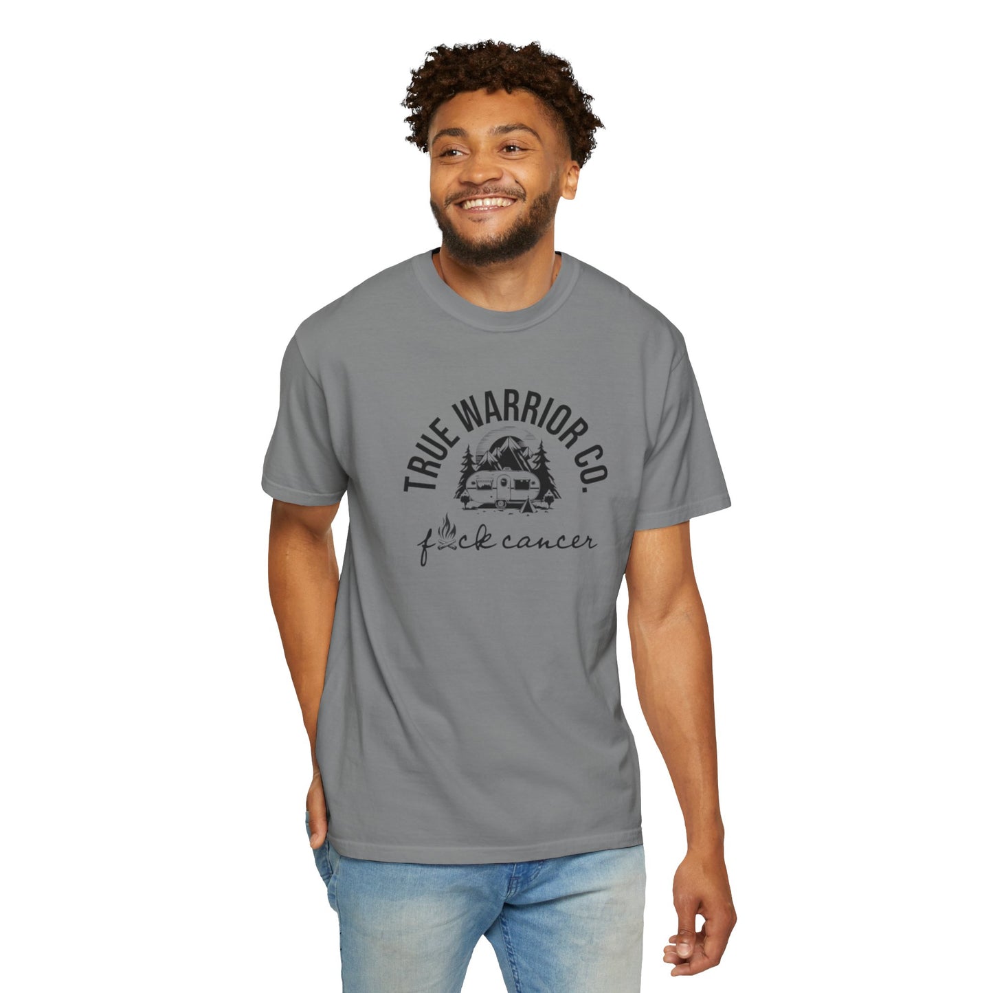 F*ck Cancer Camping Design Tee