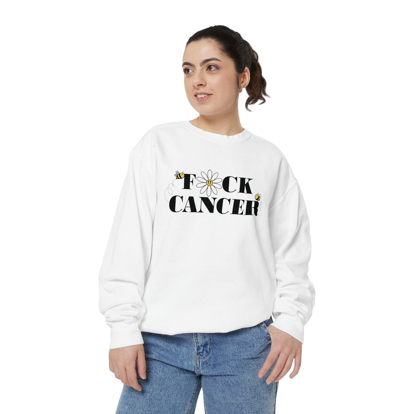 Cancer Awareness Sweatshirt - Unisex Garment-Dyed
