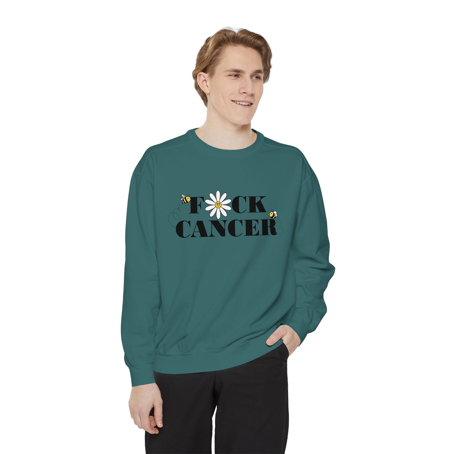 Cancer Awareness Sweatshirt - Unisex Garment-Dyed