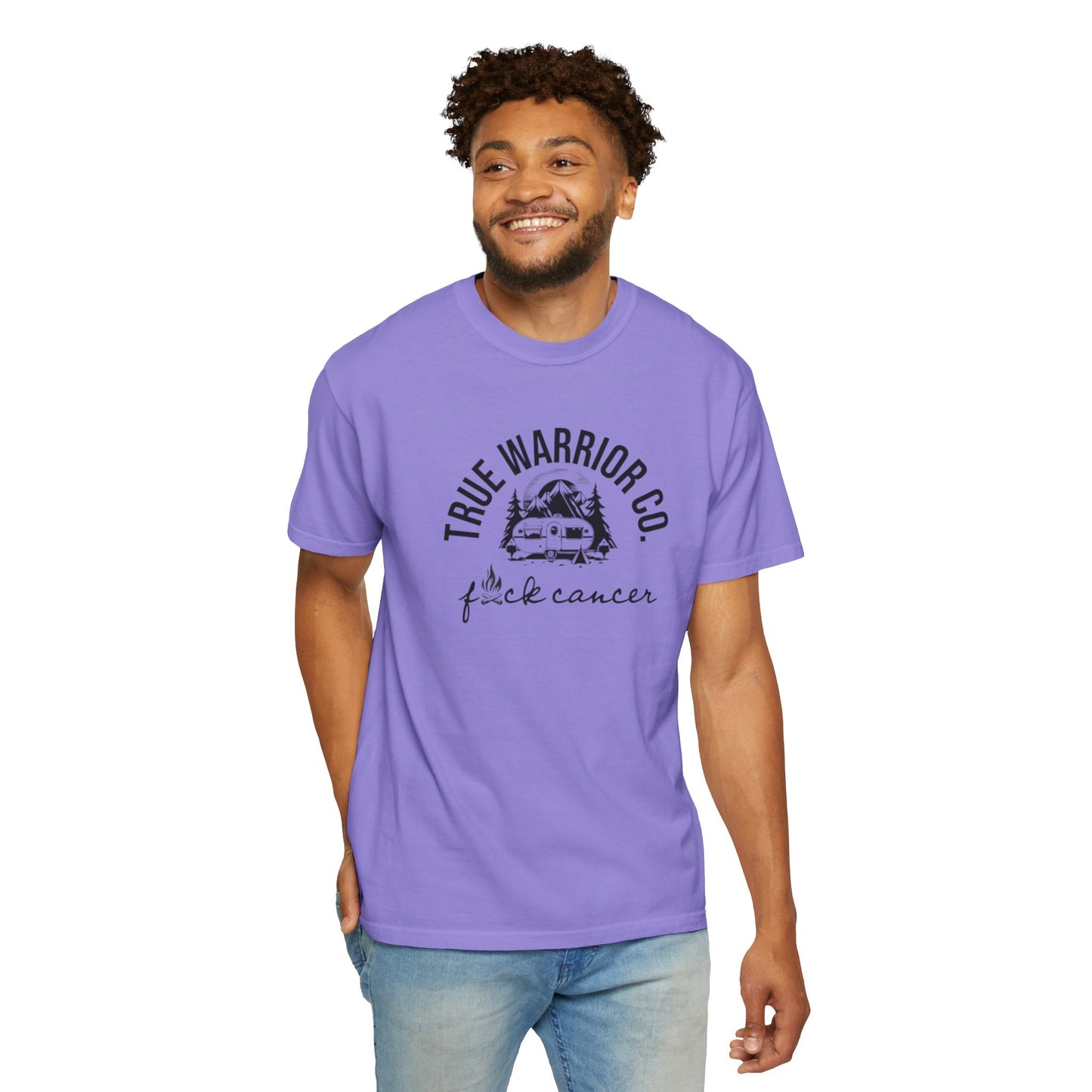 F*ck Cancer Camping Design Tee