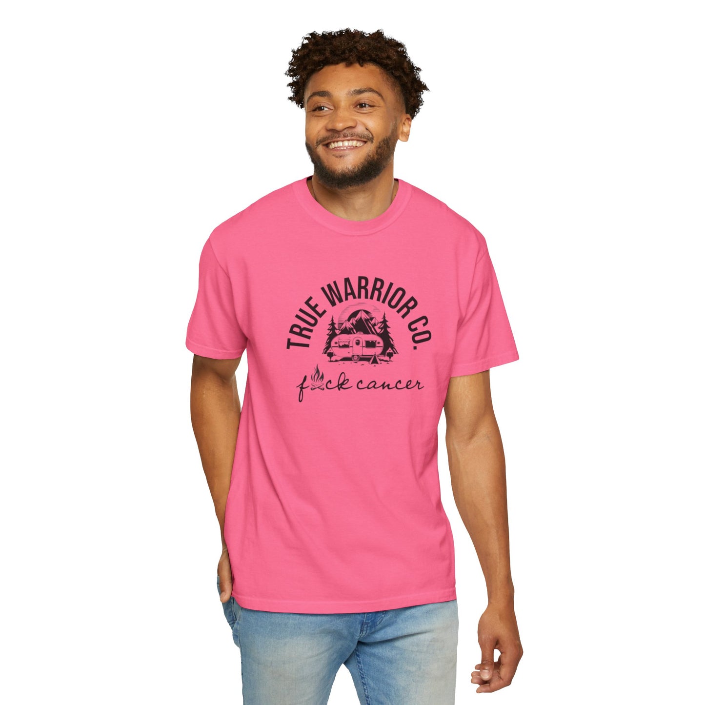 F*ck Cancer Camping Design Tee