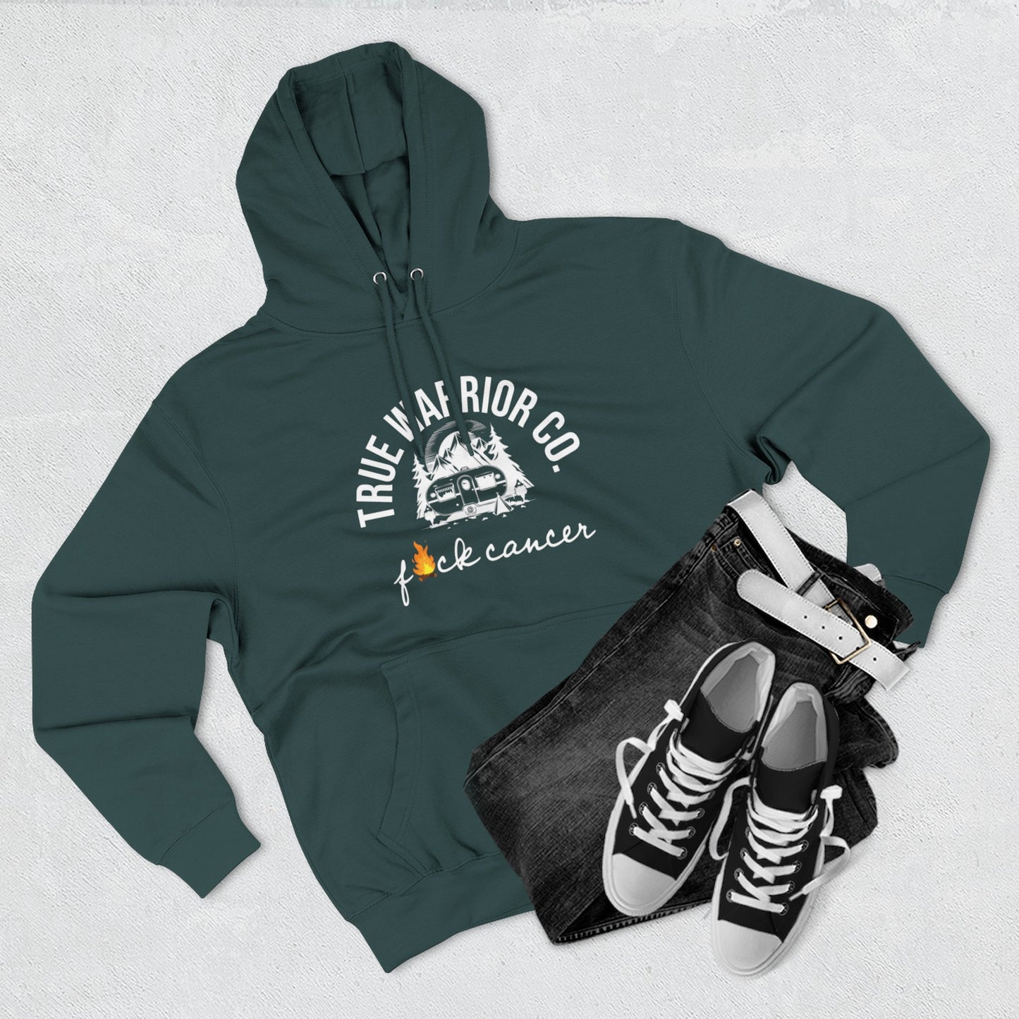 Fleece Hoodie - Fuck Cancer Unisex Camping Design