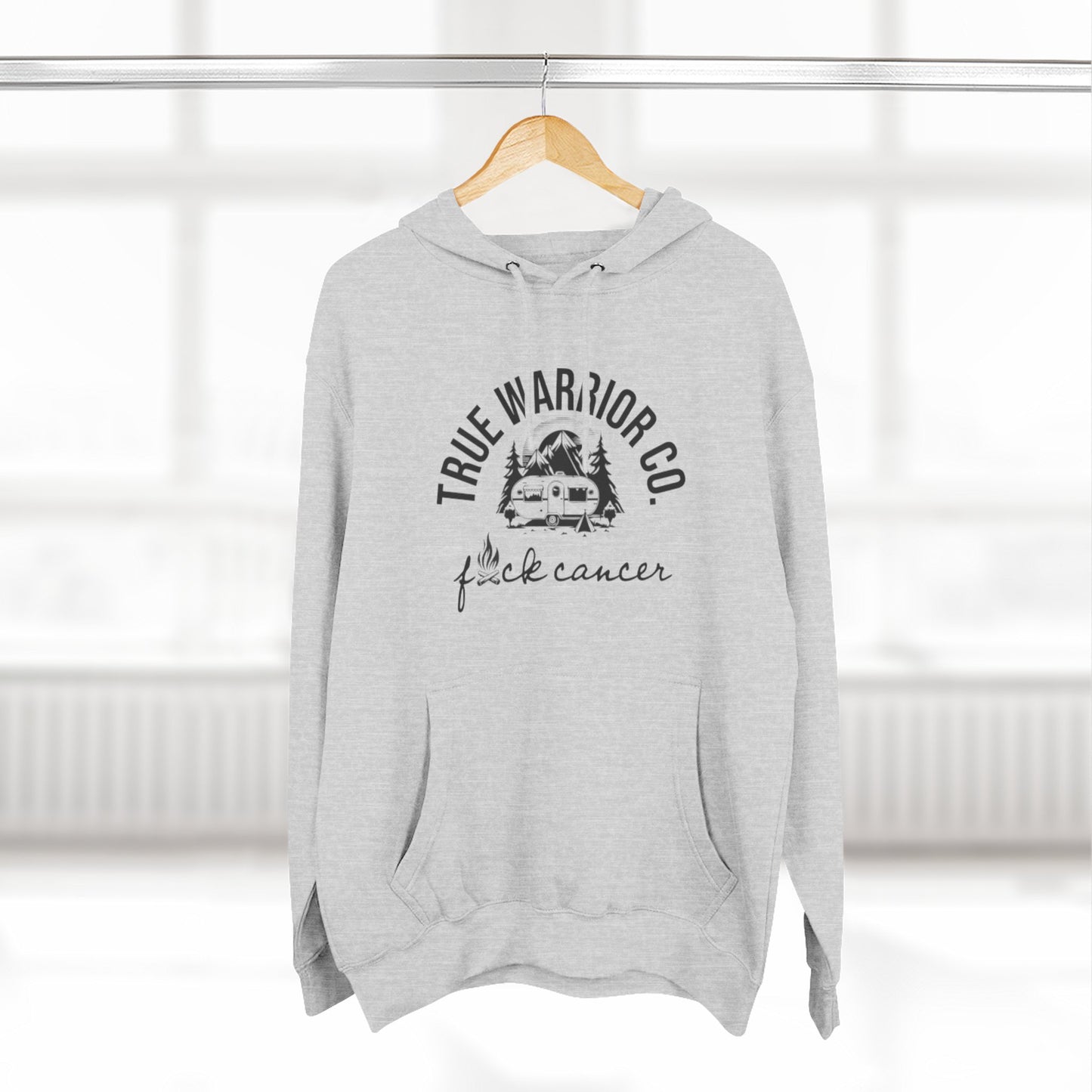 Fleece Hoodie - Fuck Cancer Unisex Camping Design
