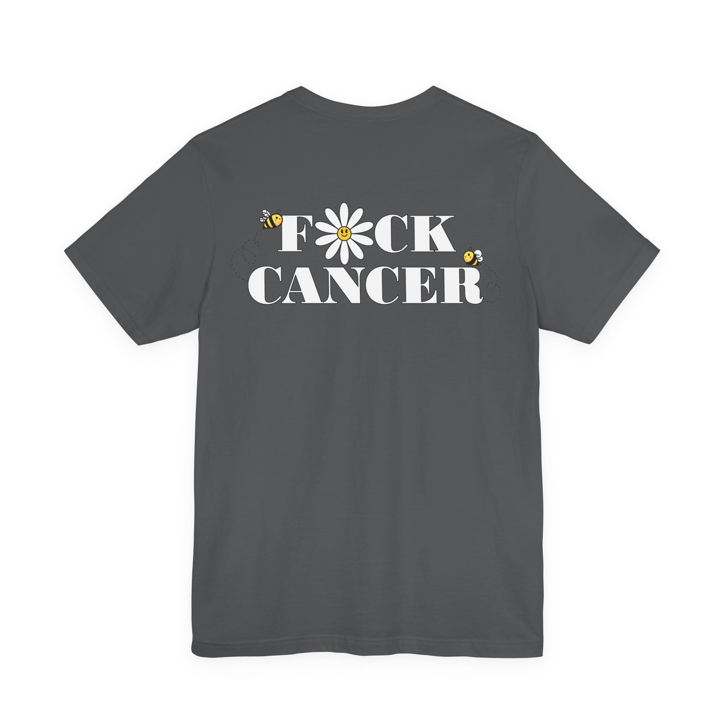 Cancer Awareness Tee with Front Logo and Flowers