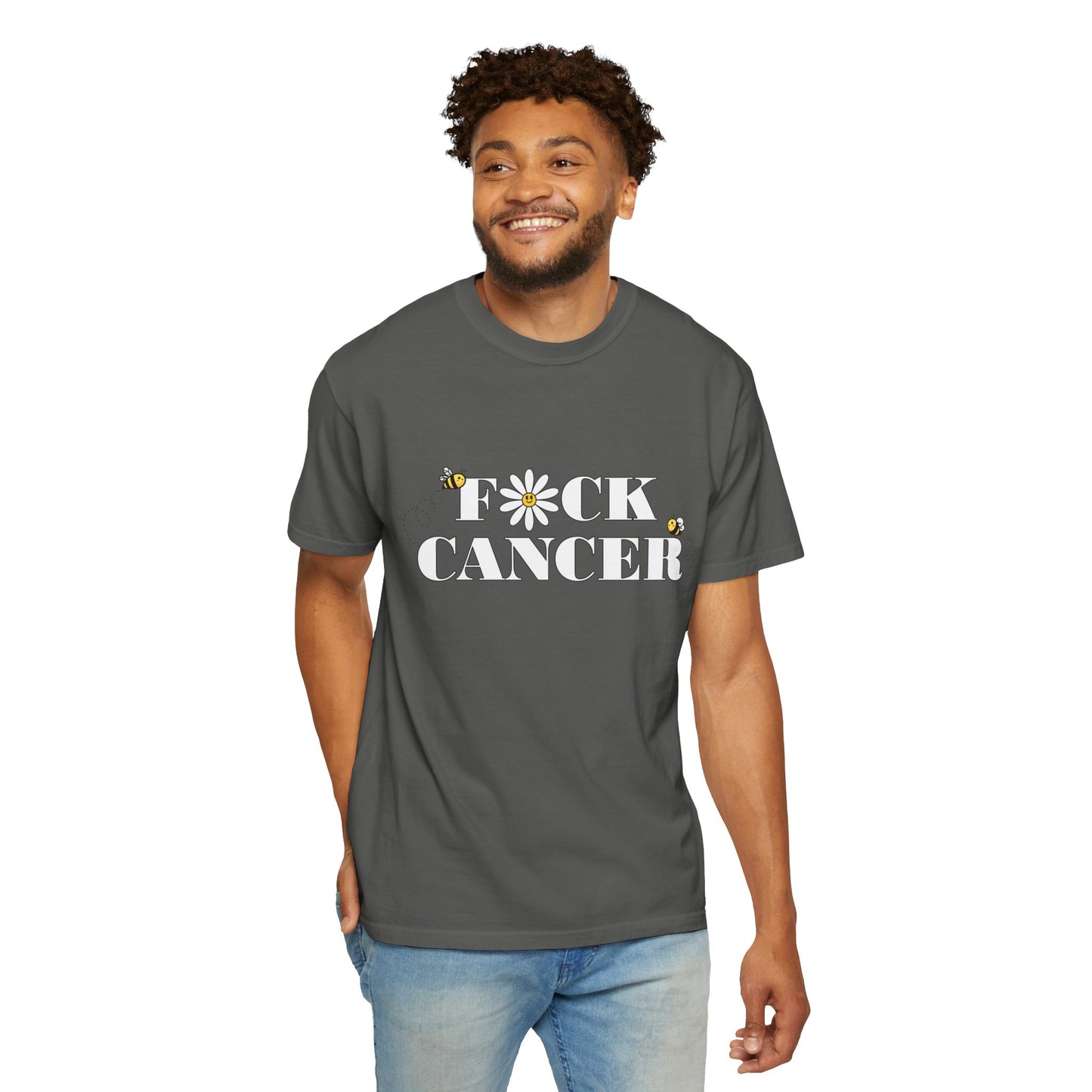 Cancer Awareness T-Shirt - Unisex Garment-Dyed Tee with 'F*ck Cancer' Design