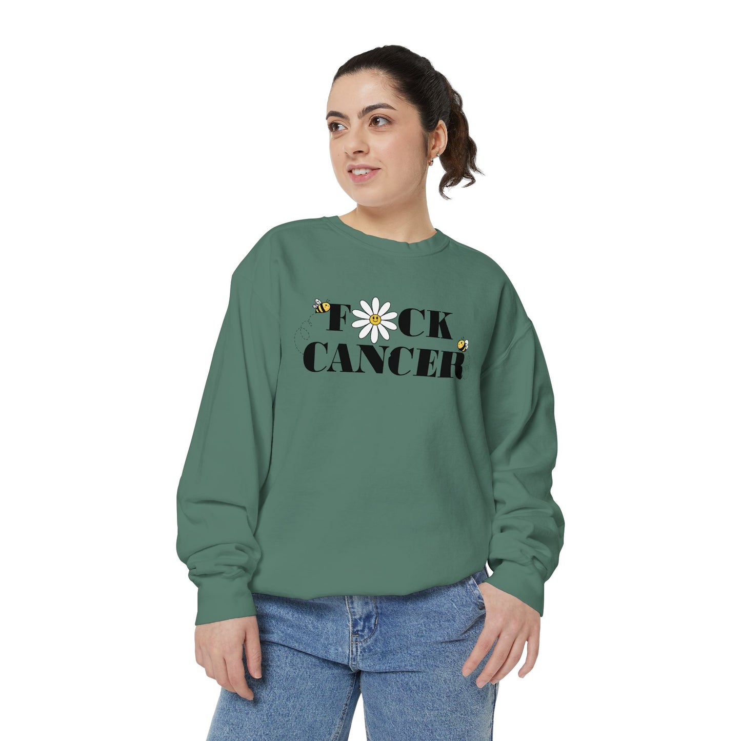 Cancer Awareness Sweatshirt - Unisex Garment-Dyed
