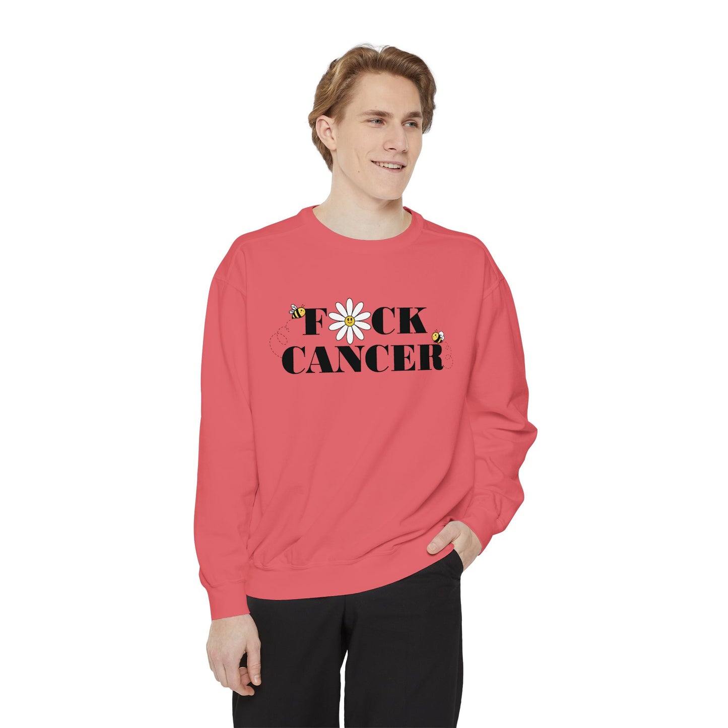 Cancer Awareness Sweatshirt - Unisex Garment-Dyed