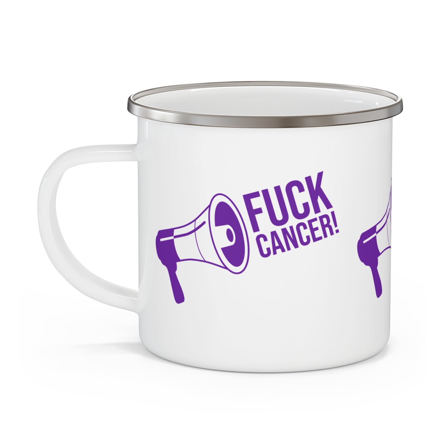 Enamel FUCK CANCER Camping Mug