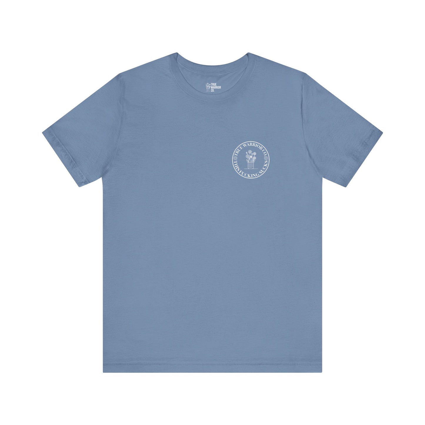 Cancer Awareness Tee with Front Logo and Flowers