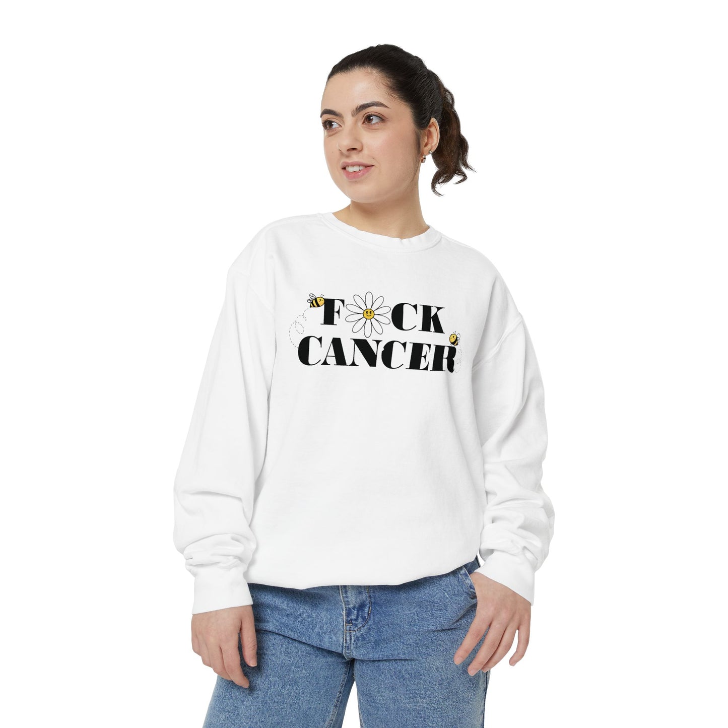 Cancer Awareness Sweatshirt - Unisex Garment-Dyed