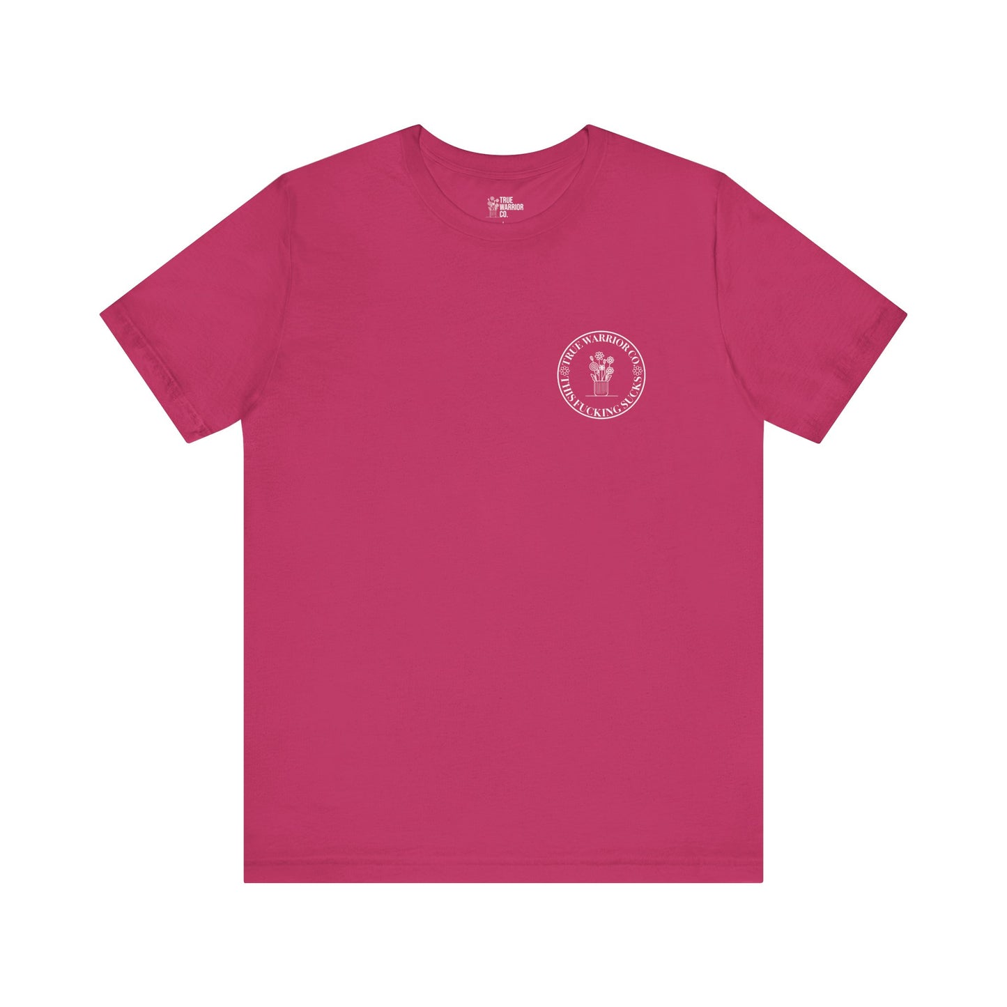 Cancer Awareness Tee with Front Logo and Flowers