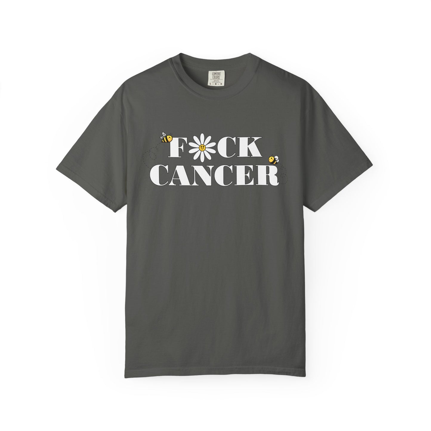 Cancer Awareness Tee w/ bee & flower design