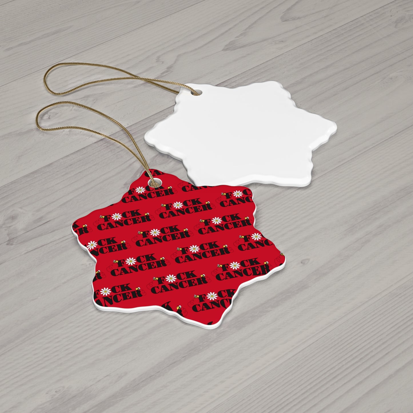 FUCK CANCER Ceramic Ornament