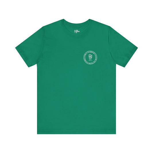 Cancer Awareness Tee with Front Logo and Flowers
