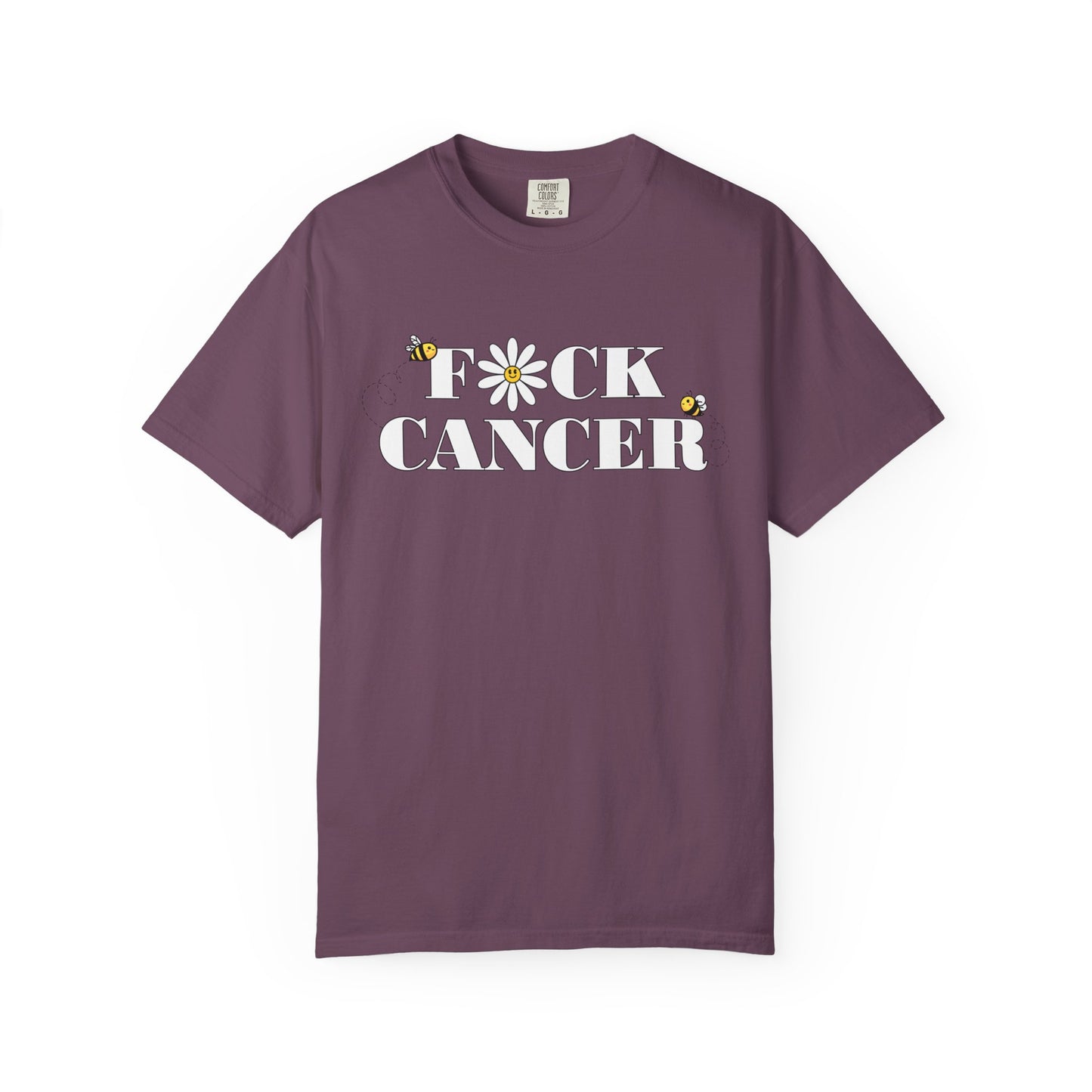 Cancer Awareness Tee w/ bee & flower design