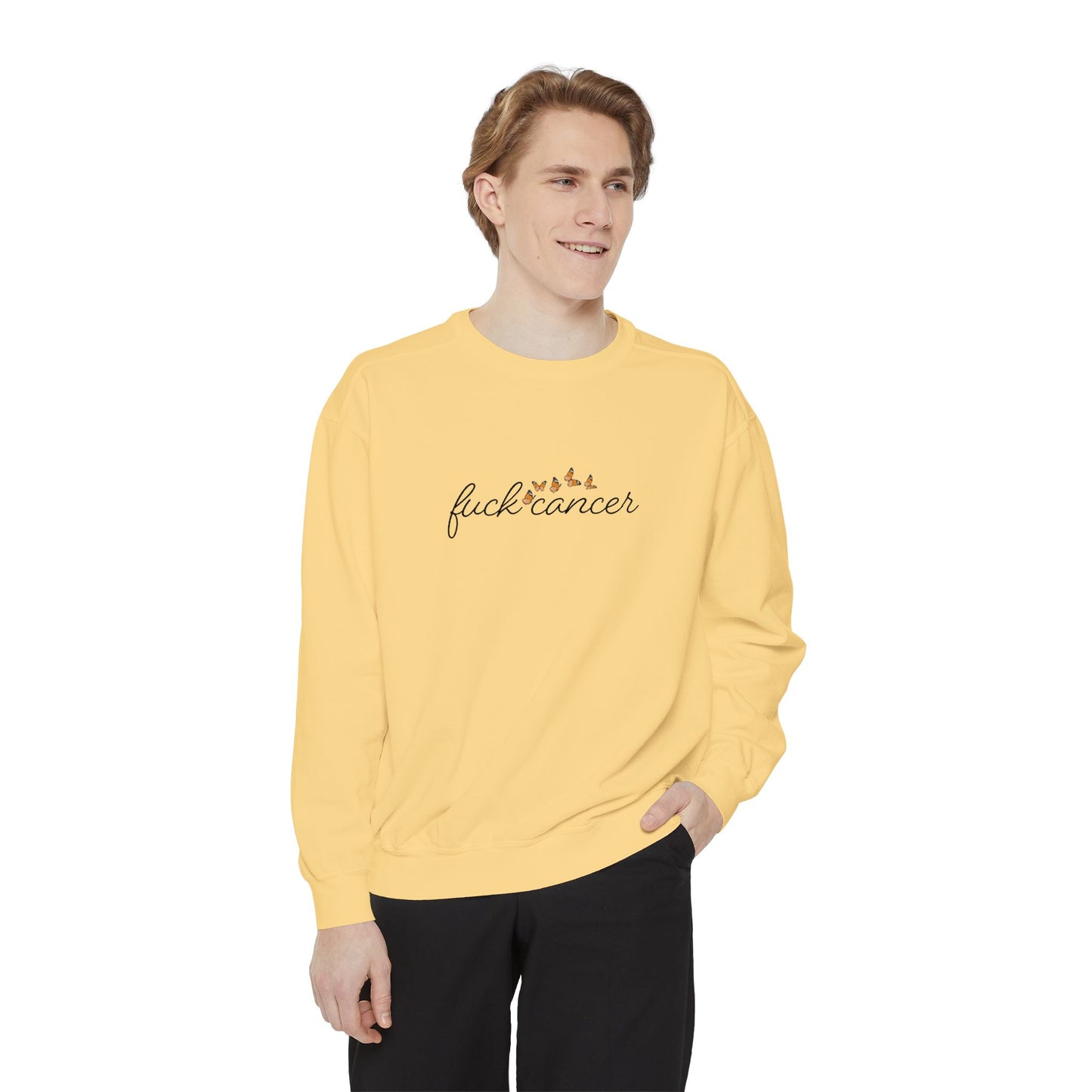 F*ck Cancer Sweatshirt w/ butterfly design
