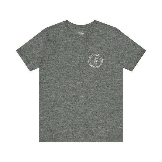 Cancer Awareness Tee with Front Logo and Flowers