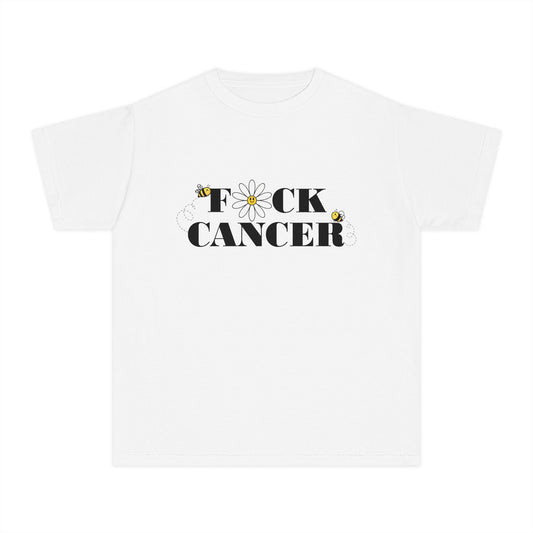 Kids Cancer Awareness Tee with Flower and Bees Design