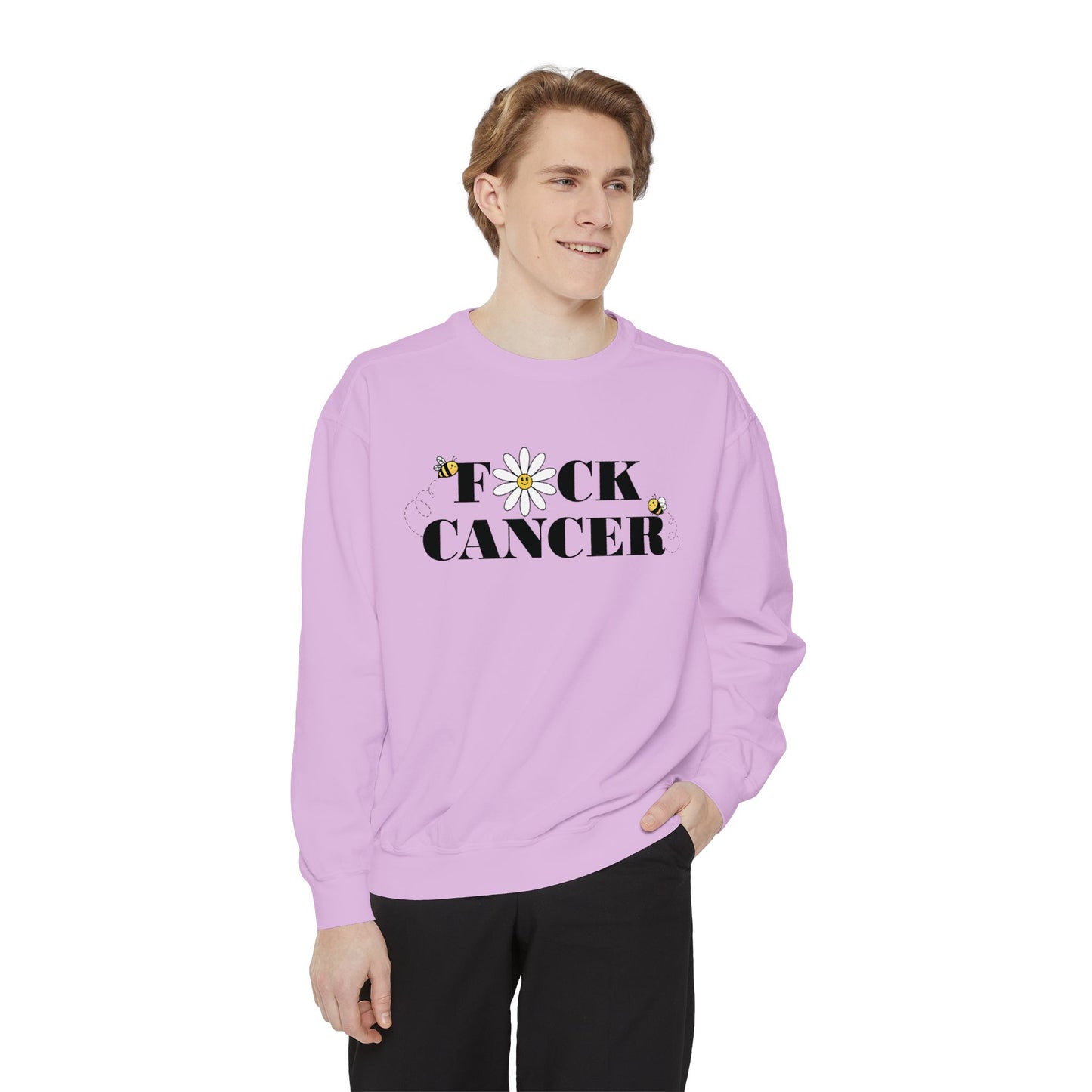 Cancer Awareness Sweatshirt - Unisex Garment-Dyed