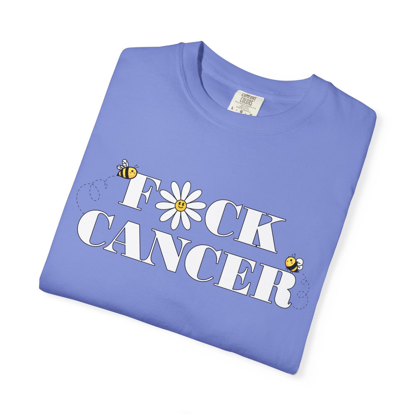 Cancer Awareness Tee w/ bee & flower design