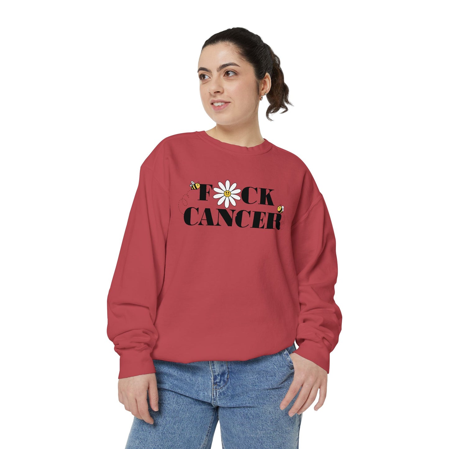 Cancer Awareness Sweatshirt - Unisex Garment-Dyed