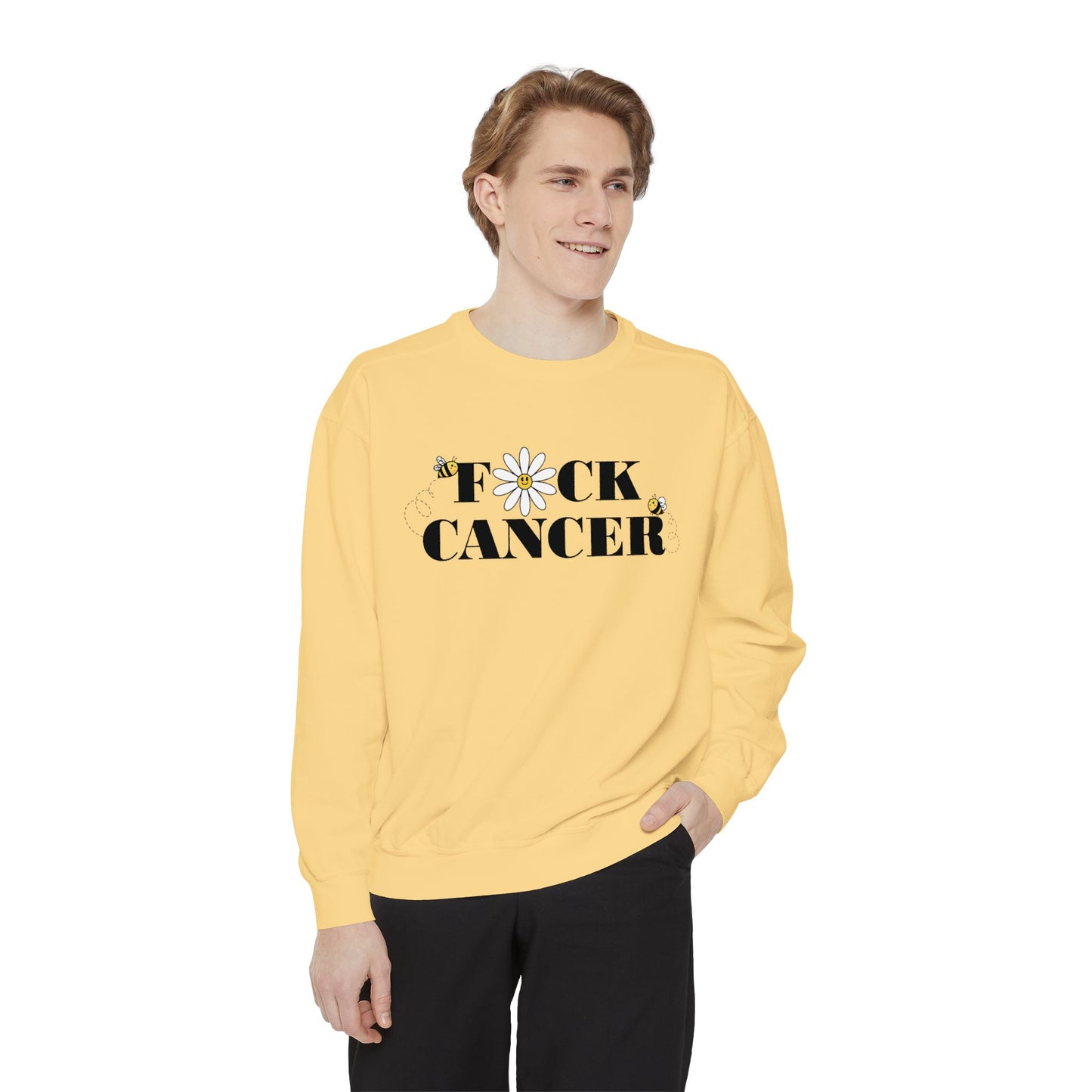 Cancer Awareness Sweatshirt - Unisex Garment-Dyed
