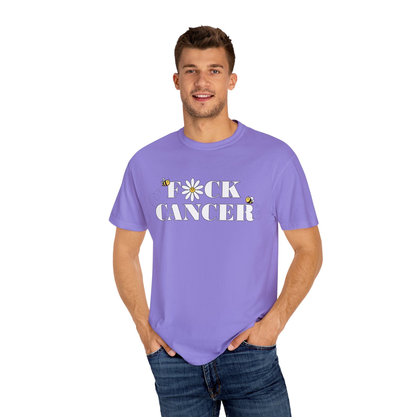 Cancer Awareness Tee w/ bee & flower design