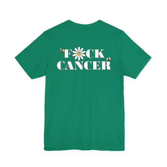 Cancer Awareness Tee with Front Logo and Flowers