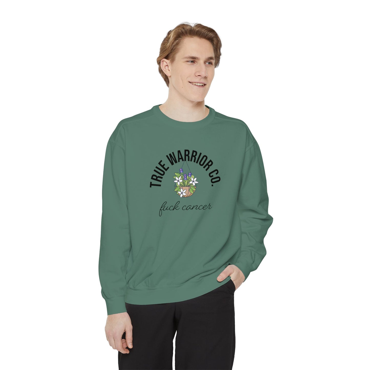 F*ck Cancer Sweartshirt w/ flower design
