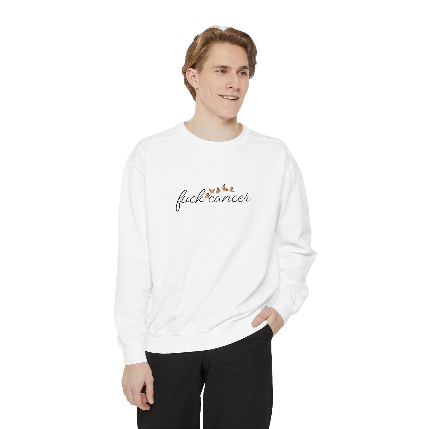 F*ck Cancer Sweatshirt w/ butterfly design