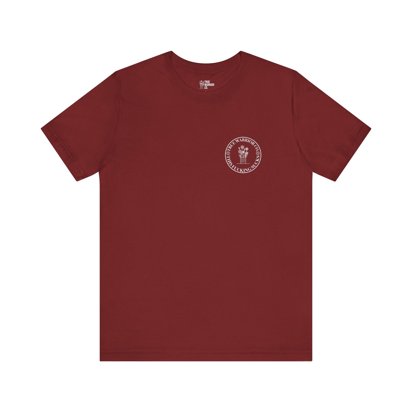 Cancer Awareness Tee with Front Logo and Flowers