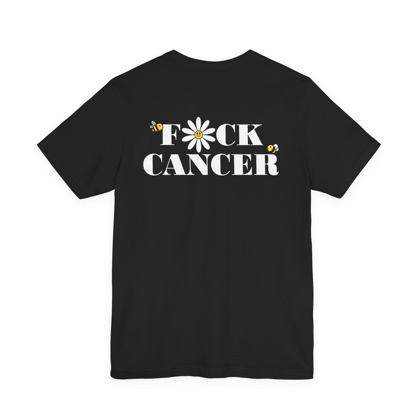 Cancer Awareness Tee with Front Logo and Flowers
