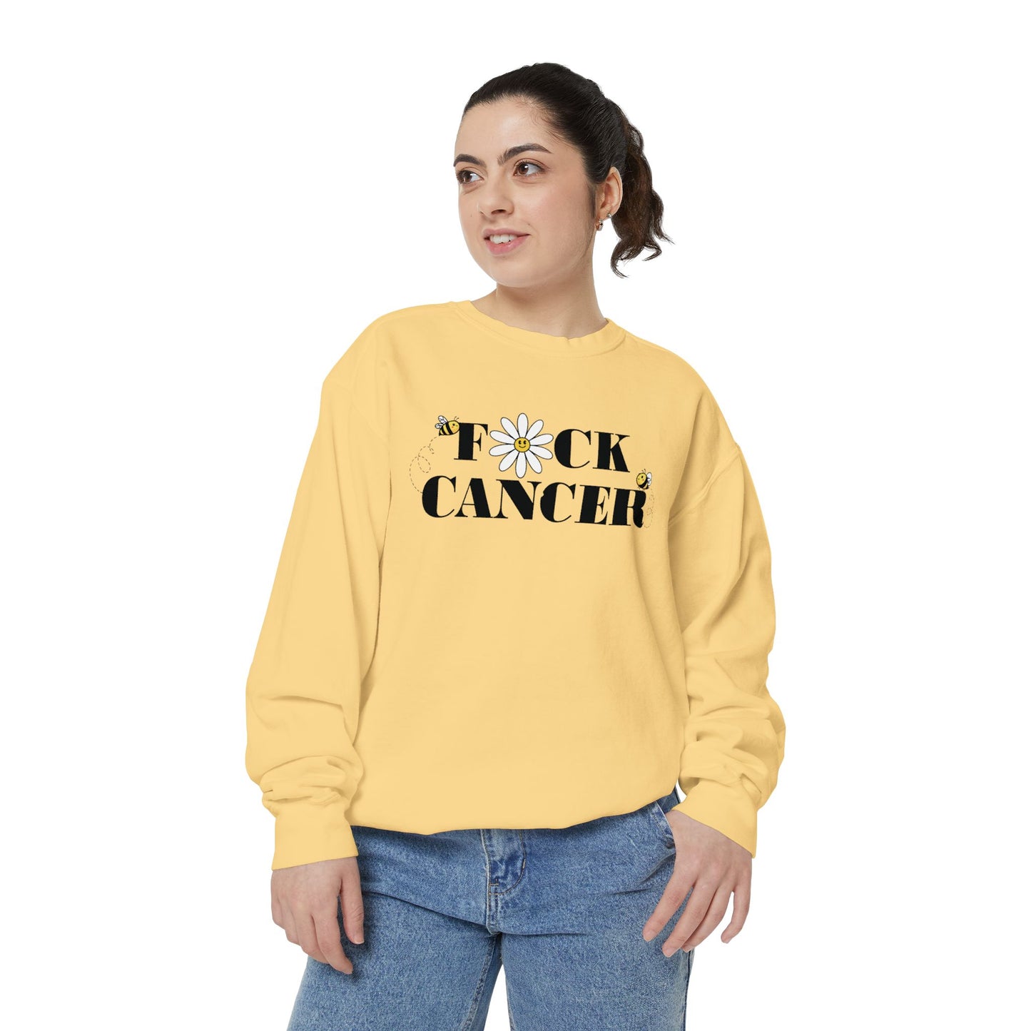 Cancer Awareness Sweatshirt - Unisex Garment-Dyed