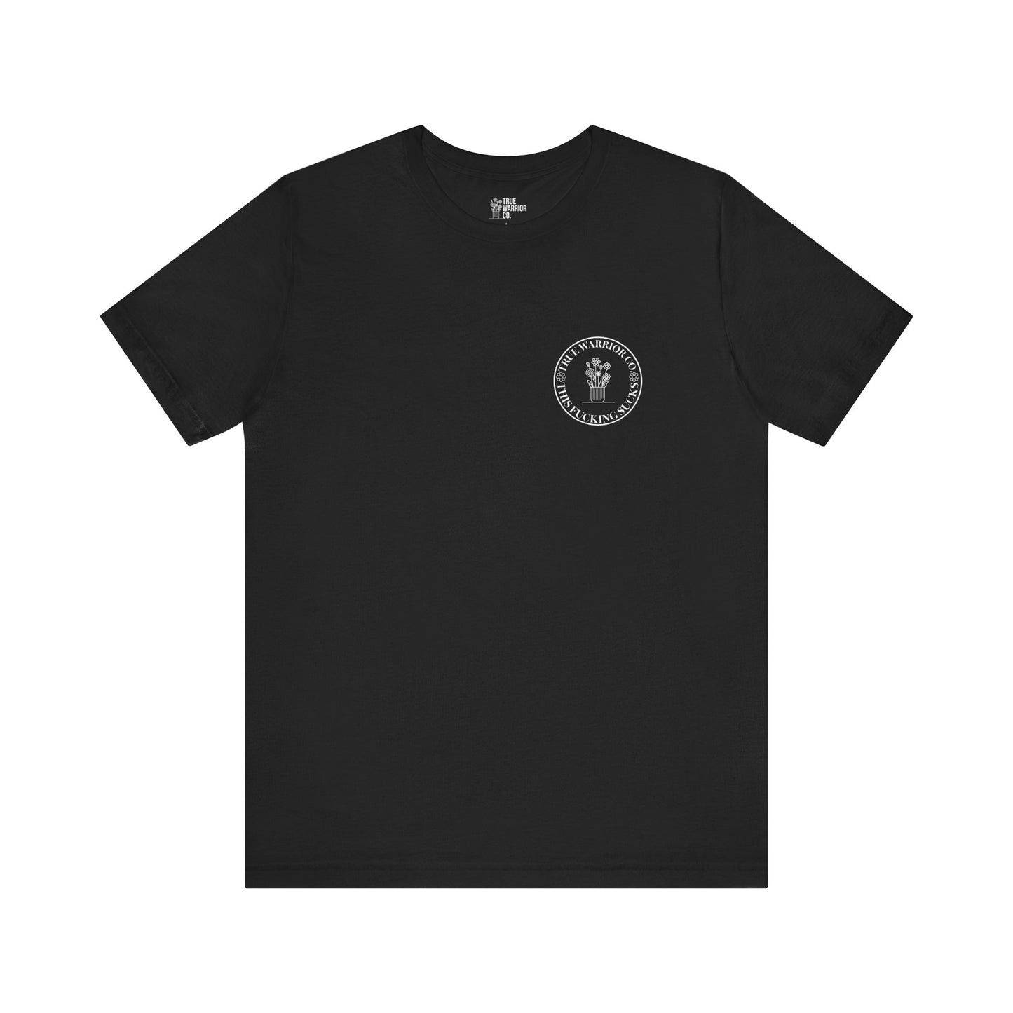 Cancer Awareness Tee with Front Logo and Flowers