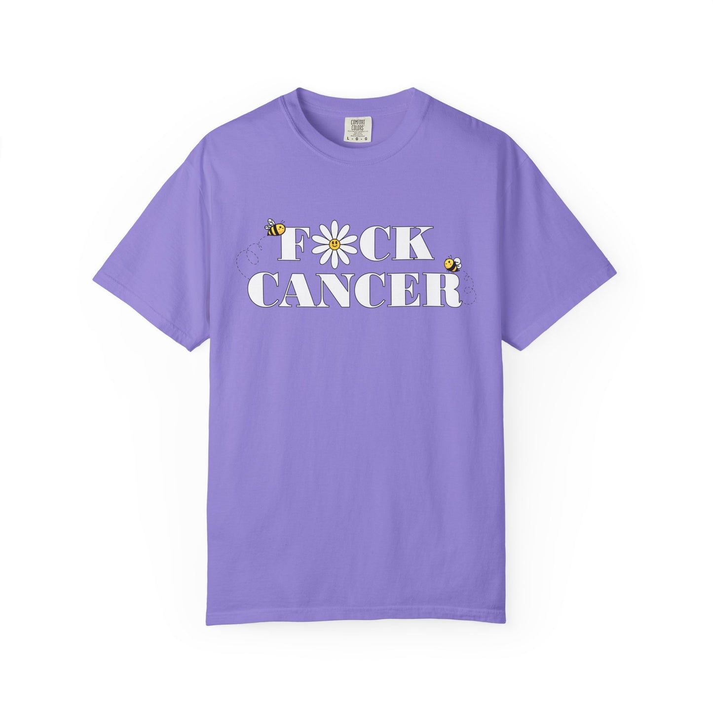 Cancer Awareness Tee w/ bee & flower design
