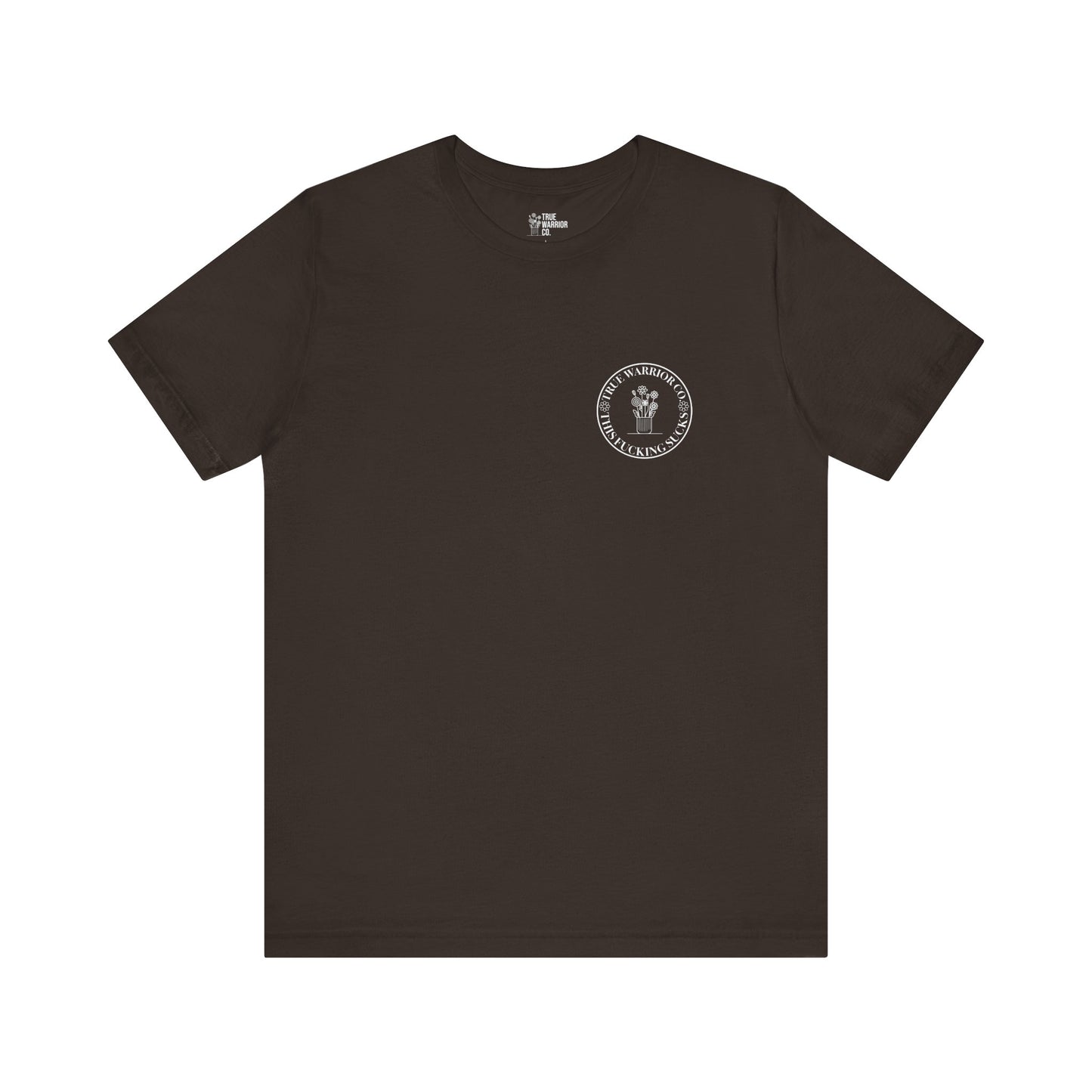 Cancer Awareness Tee with Front Logo and Flowers