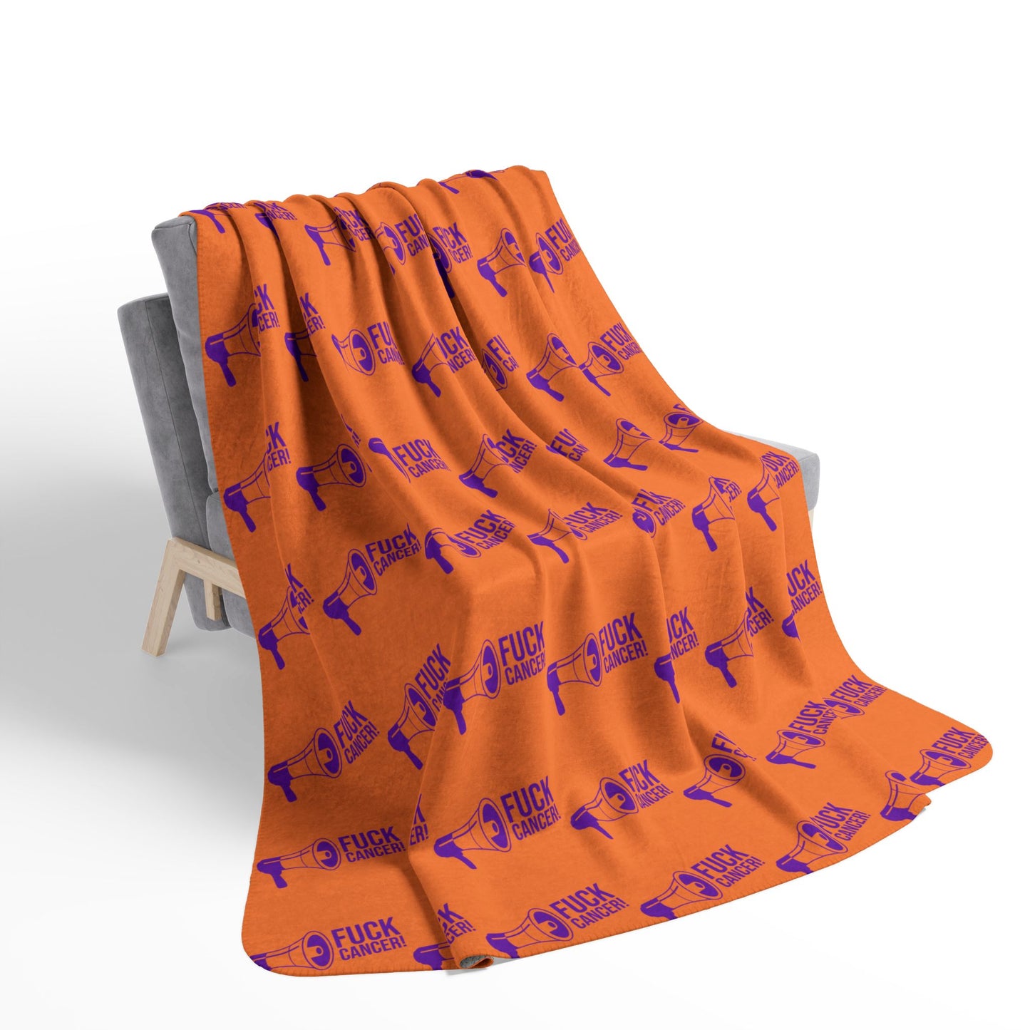 FUCK CANCER Fleece Sherpa Blanket