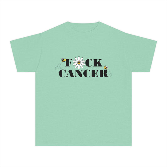 Kids Cancer Awareness Tee with Flower and Bees Design
