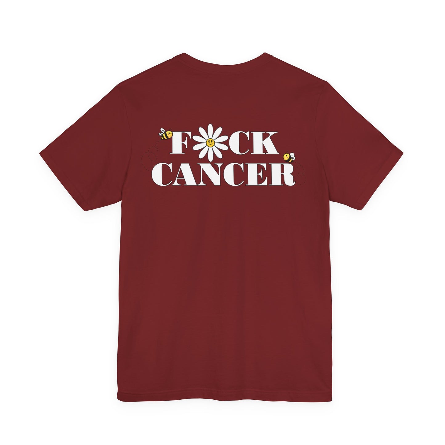 Cancer Awareness Tee with Front Logo and Flowers