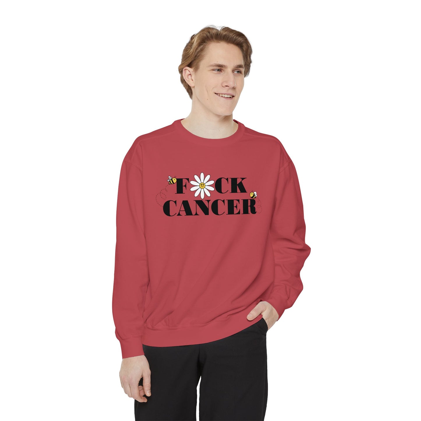 Cancer Awareness Sweatshirt - Unisex Garment-Dyed