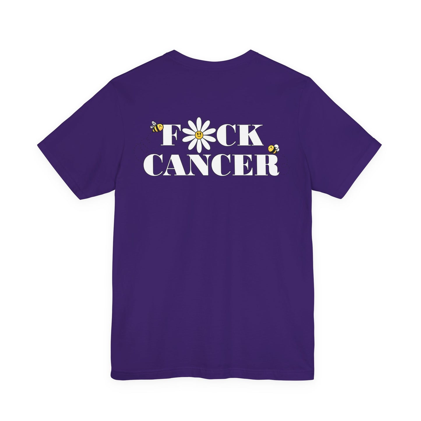 Cancer Awareness Tee with Front Logo and Flowers