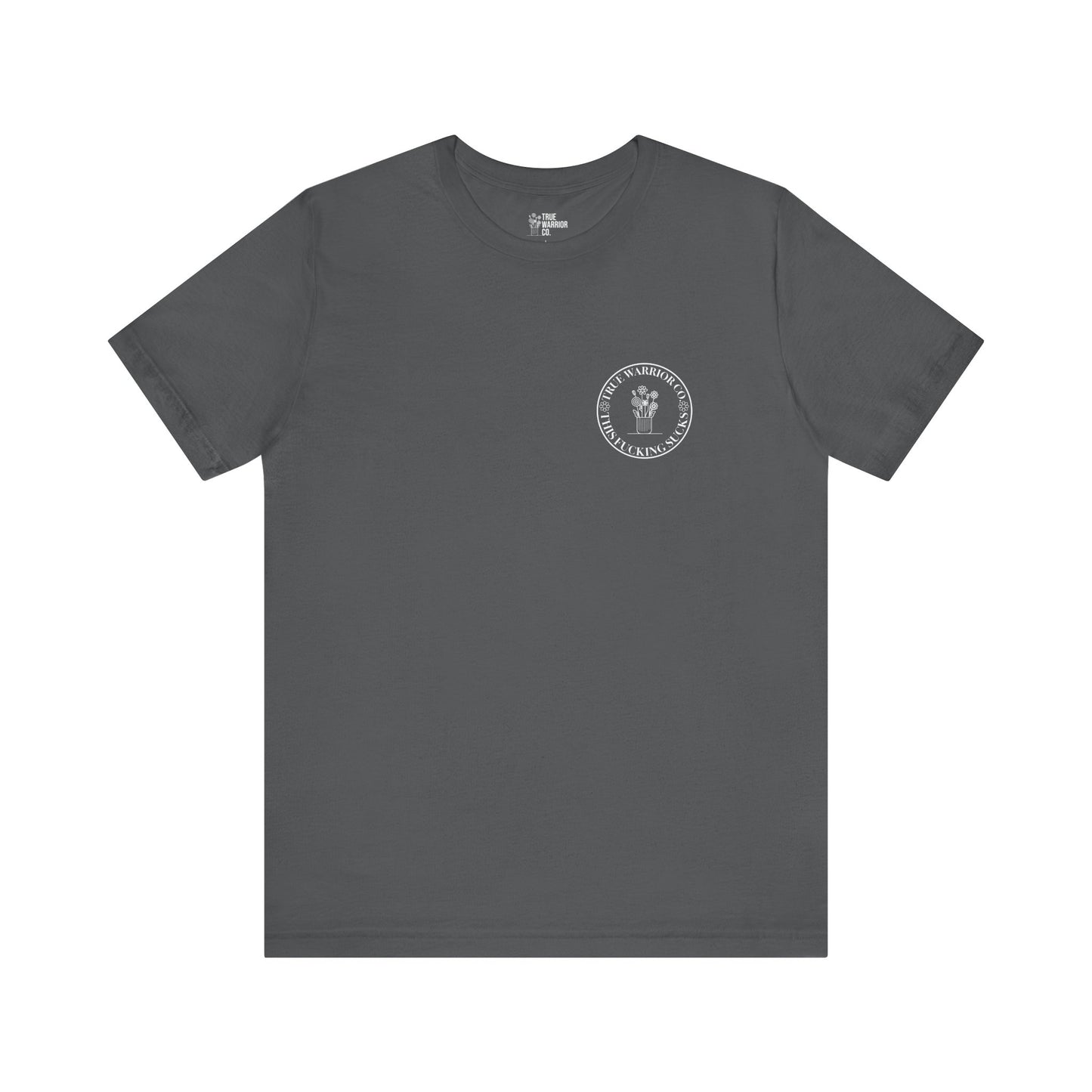 Cancer Awareness Tee with Front Logo and Flowers