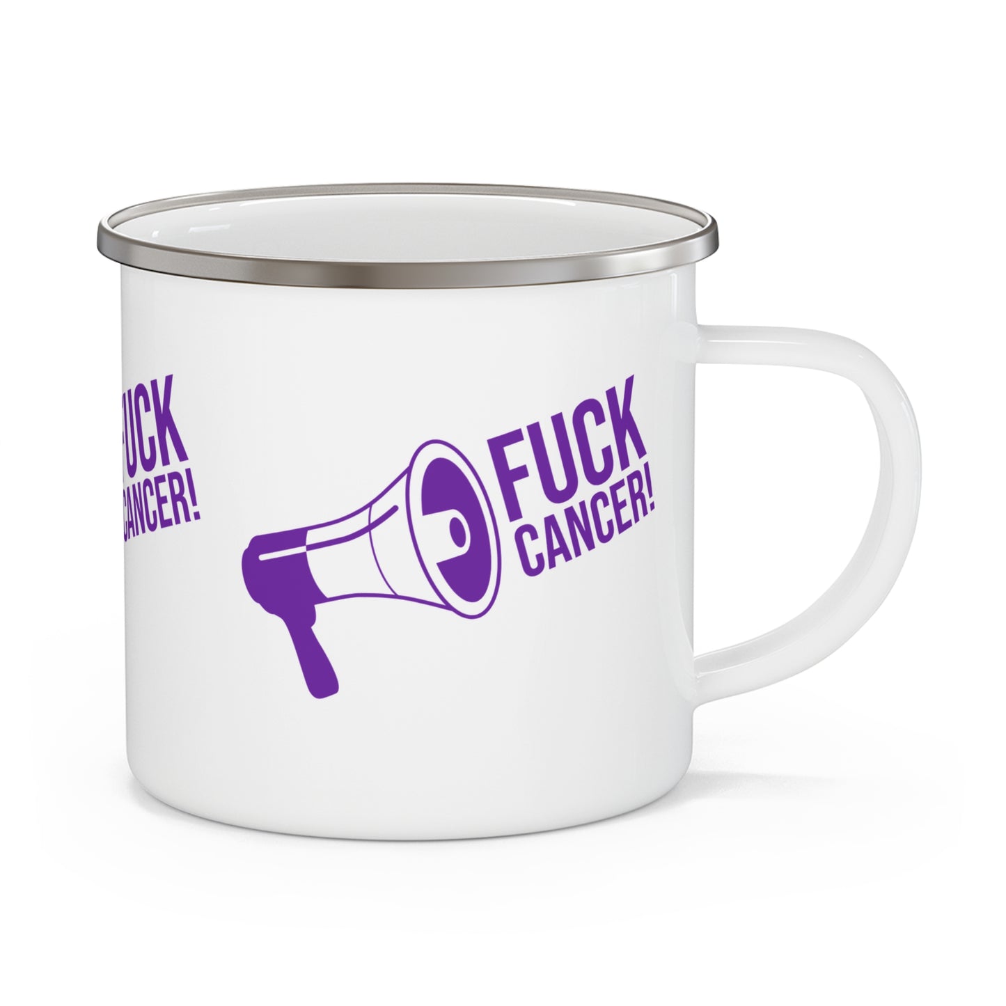 Enamel FUCK CANCER Camping Mug
