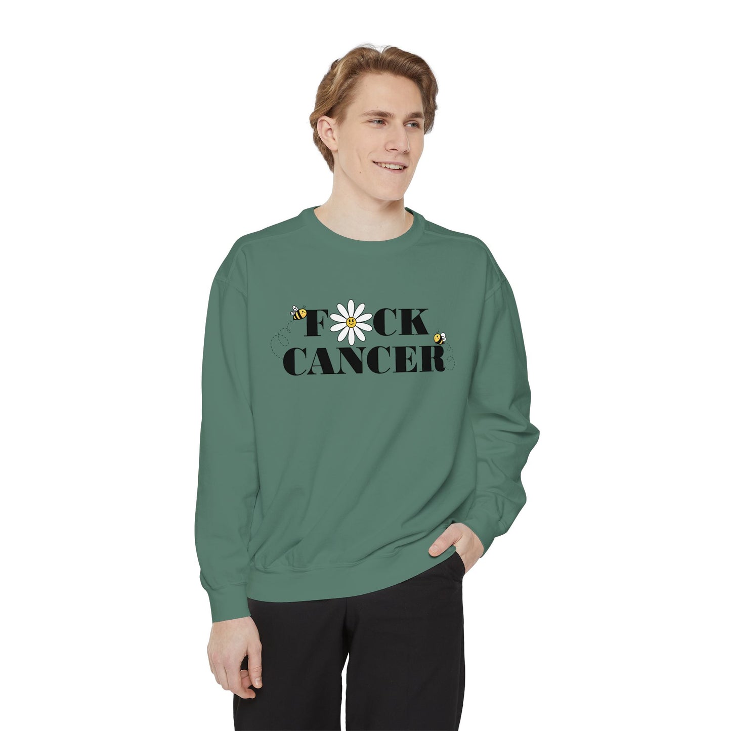 Cancer Awareness Sweatshirt - Unisex Garment-Dyed