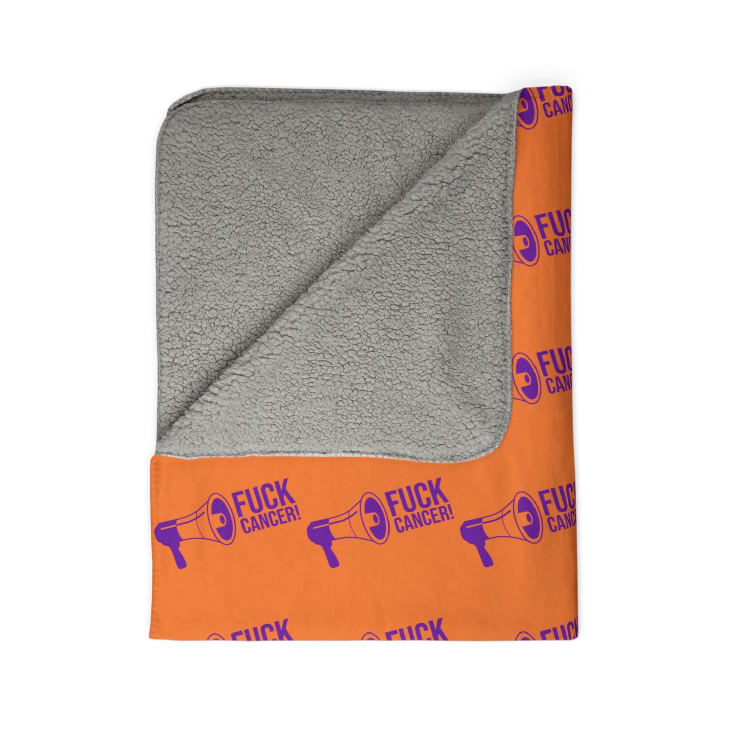 FUCK CANCER Fleece Sherpa Blanket